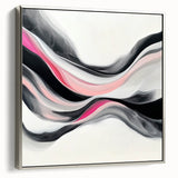 Abstract Art Prints – Fuchsia and Blush Fluid Wave Movement