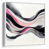 Abstract Art Prints – Fuchsia and Blush Fluid Wave Movement