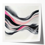 Abstract Art Prints – Fuchsia and Blush Fluid Wave Movement