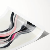 Abstract Art Prints – Fuchsia and Blush Fluid Wave Movement