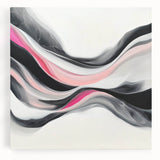 Abstract Art Prints – Fuchsia and Blush Fluid Wave Movement
