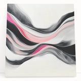 Abstract Art Prints – Fuchsia and Blush Fluid Wave Movement