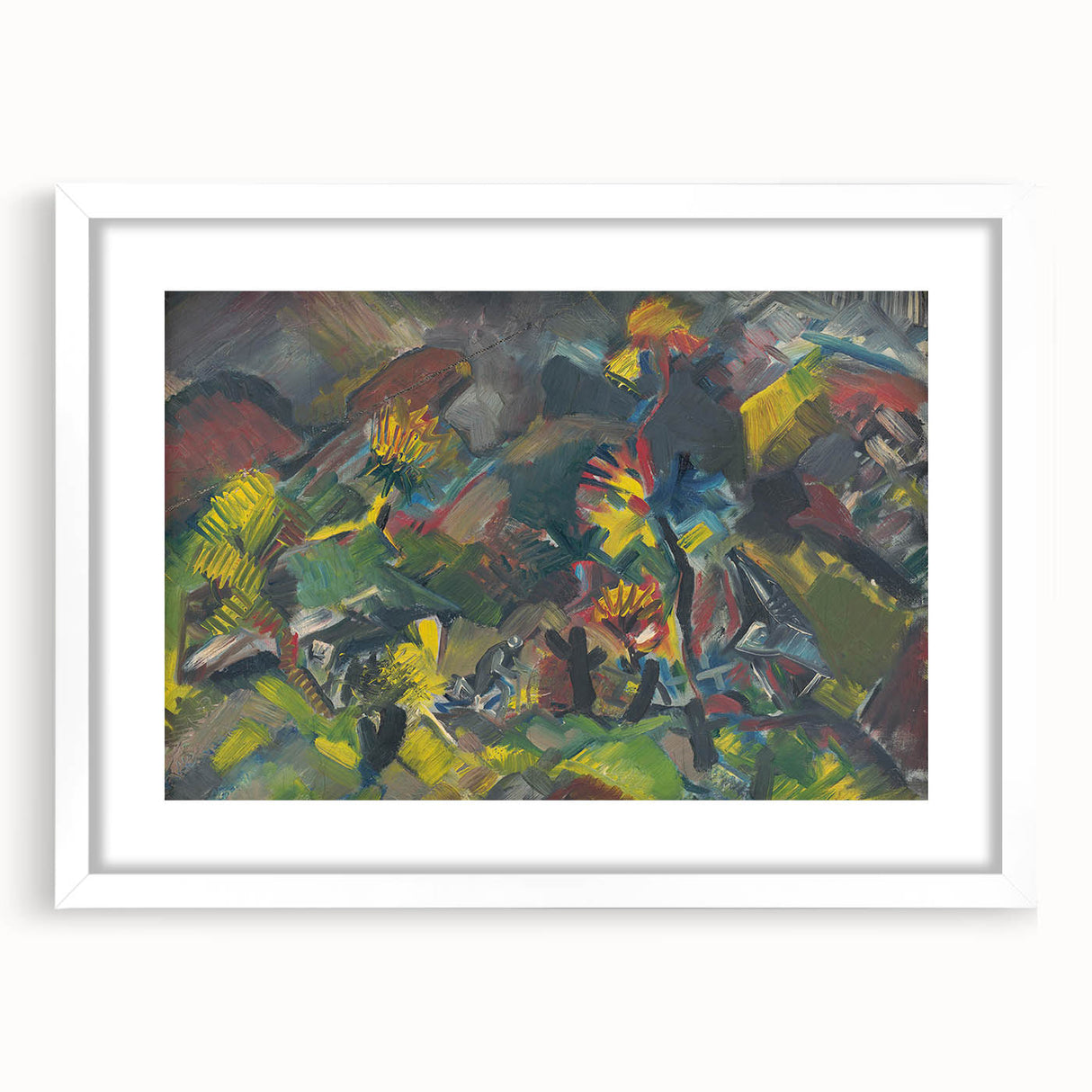 Abstract Expressionist Floral Landscape Wall Art - Vibrant Modern Decor