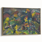 Abstract Expressionist Floral Landscape Wall Art - Vibrant Modern Decor