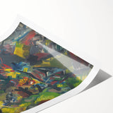 Abstract Expressionist Floral Landscape Wall Art - Vibrant Modern Decor