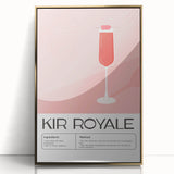 Art deco poster of beverages in gold and black, acrylic print, ideal for modern art wall decor or nursery.