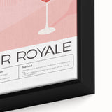 Framed canvas featuring a close-up of colorful, textured food and drink items on a black background.