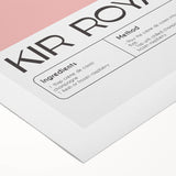 Art deco poster featuring a stylized cocktail glass, in bold black and golden hues on rolled canvas.