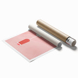 Extra large rolled print featuring an abstract floral design in soft pastel colors, ideal for bathroom or living room decor.