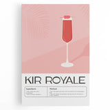 Black and white stretched canvas featuring an abstract design of food and drinks, ideal for kitchen wall art.