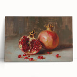 Large black and white canvas featuring an assortment of fruits, ideal for kitchen wall art.