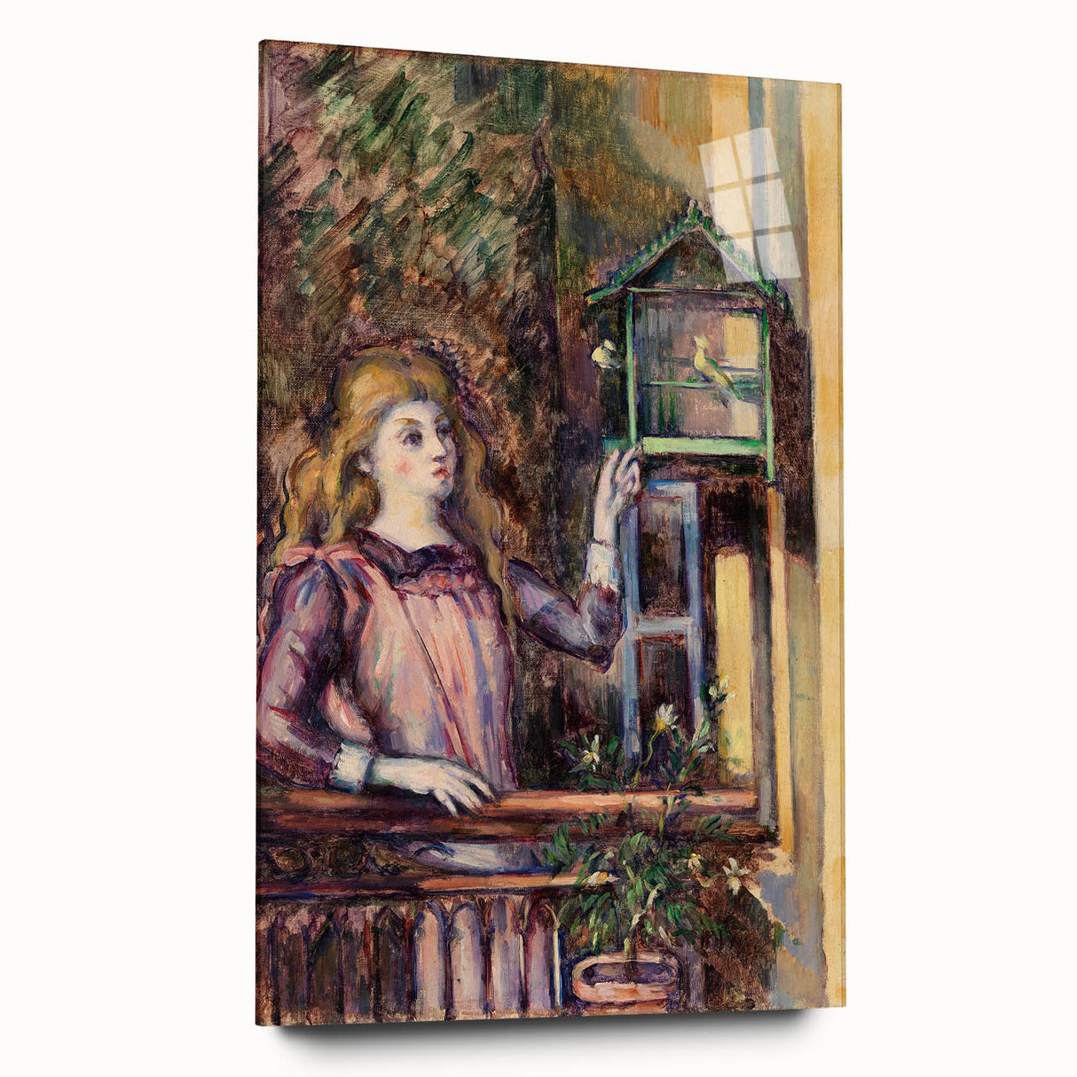 Impressionist Art Print - Girl with Birdcage by Paul Cézanne - Cézanne Wall Art