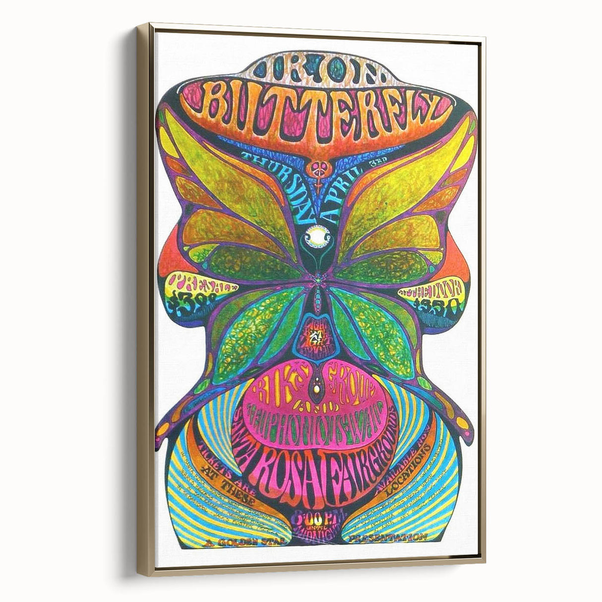 Iron Butterfly Retro Wall Art – Vintage Psychedelic Concert Print