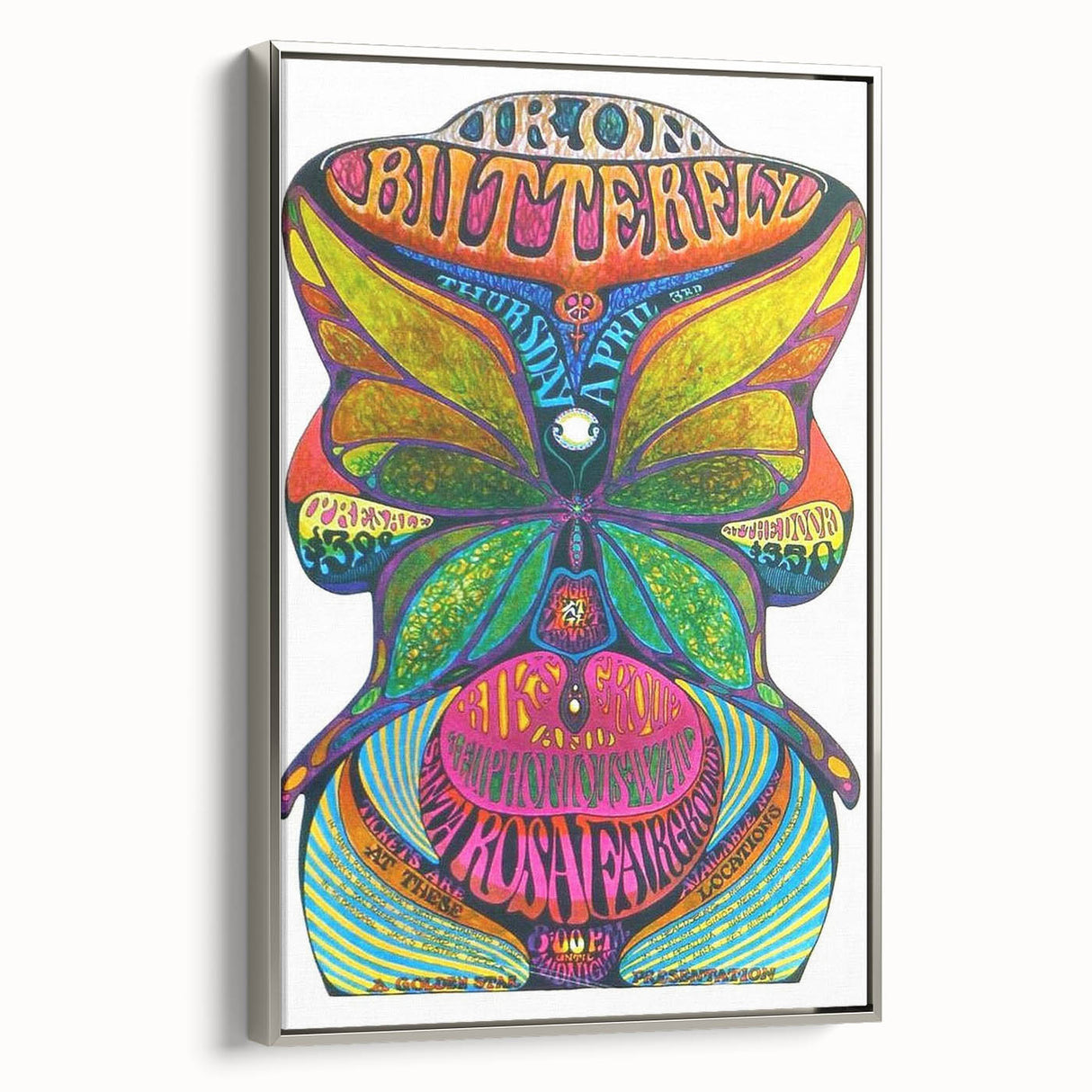 Iron Butterfly Retro Wall Art – Vintage Psychedelic Concert Print
