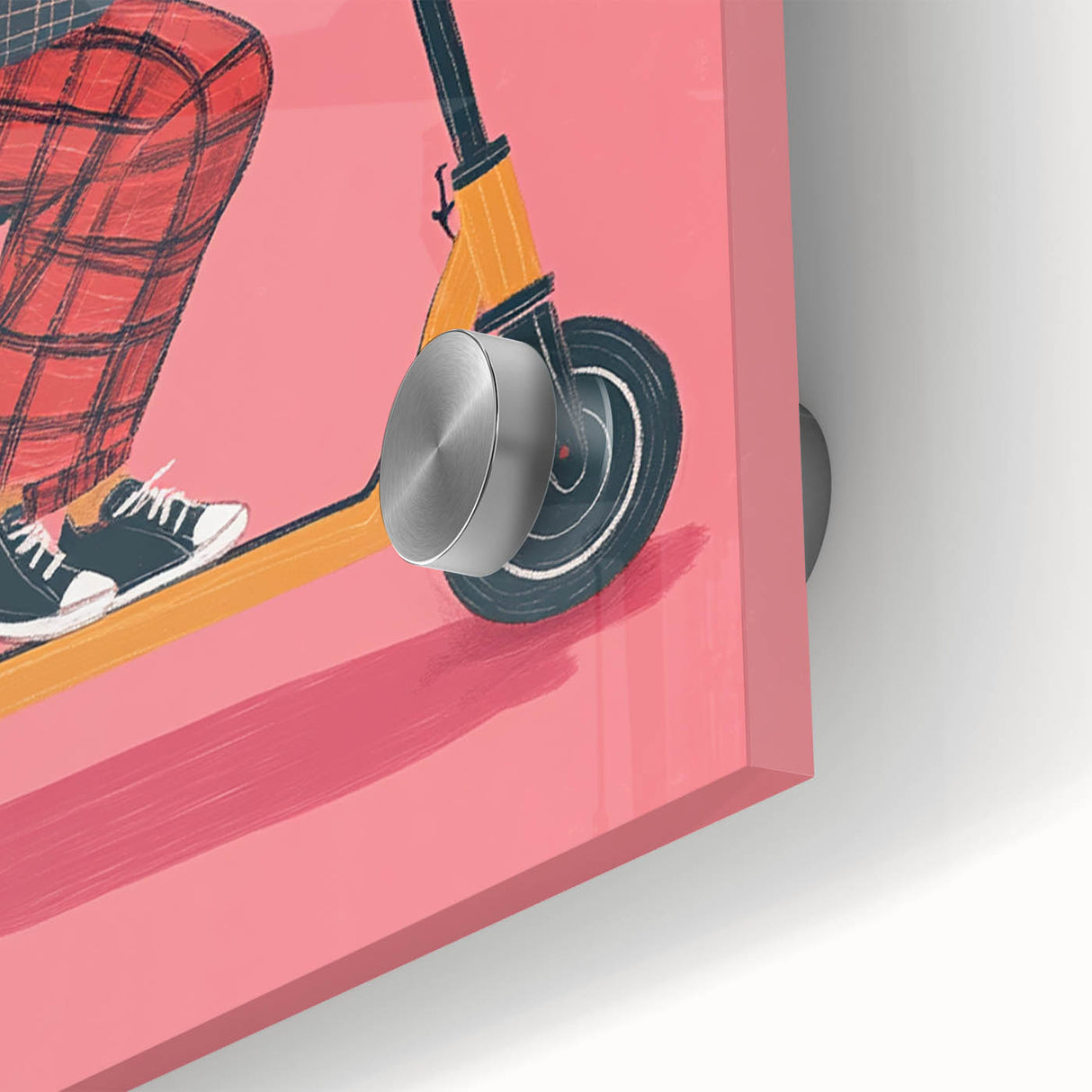 Children's Wall Decor – Cool Lion on Scooter Illustration Print