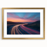 Sunset Highway Motion Wall Art – Colorful Abstract Light Trails