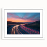 Sunset Highway Motion Wall Art – Colorful Abstract Light Trails