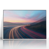 Sunset Highway Motion Wall Art – Colorful Abstract Light Trails