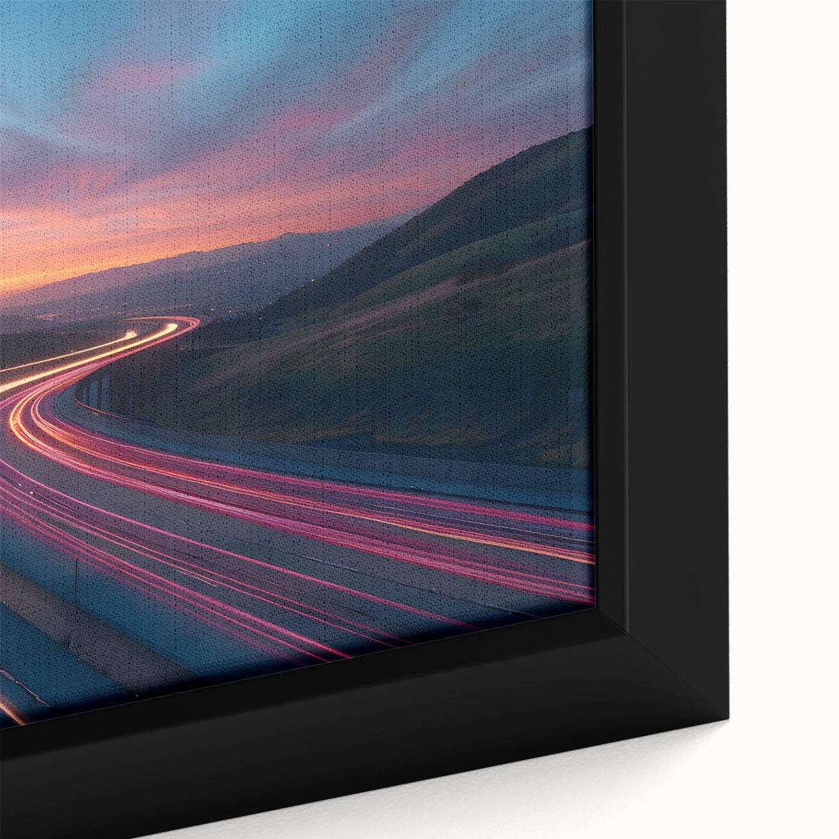 Sunset Highway Motion Wall Art – Colorful Abstract Light Trails