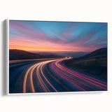 Sunset Highway Motion Wall Art – Colorful Abstract Light Trails