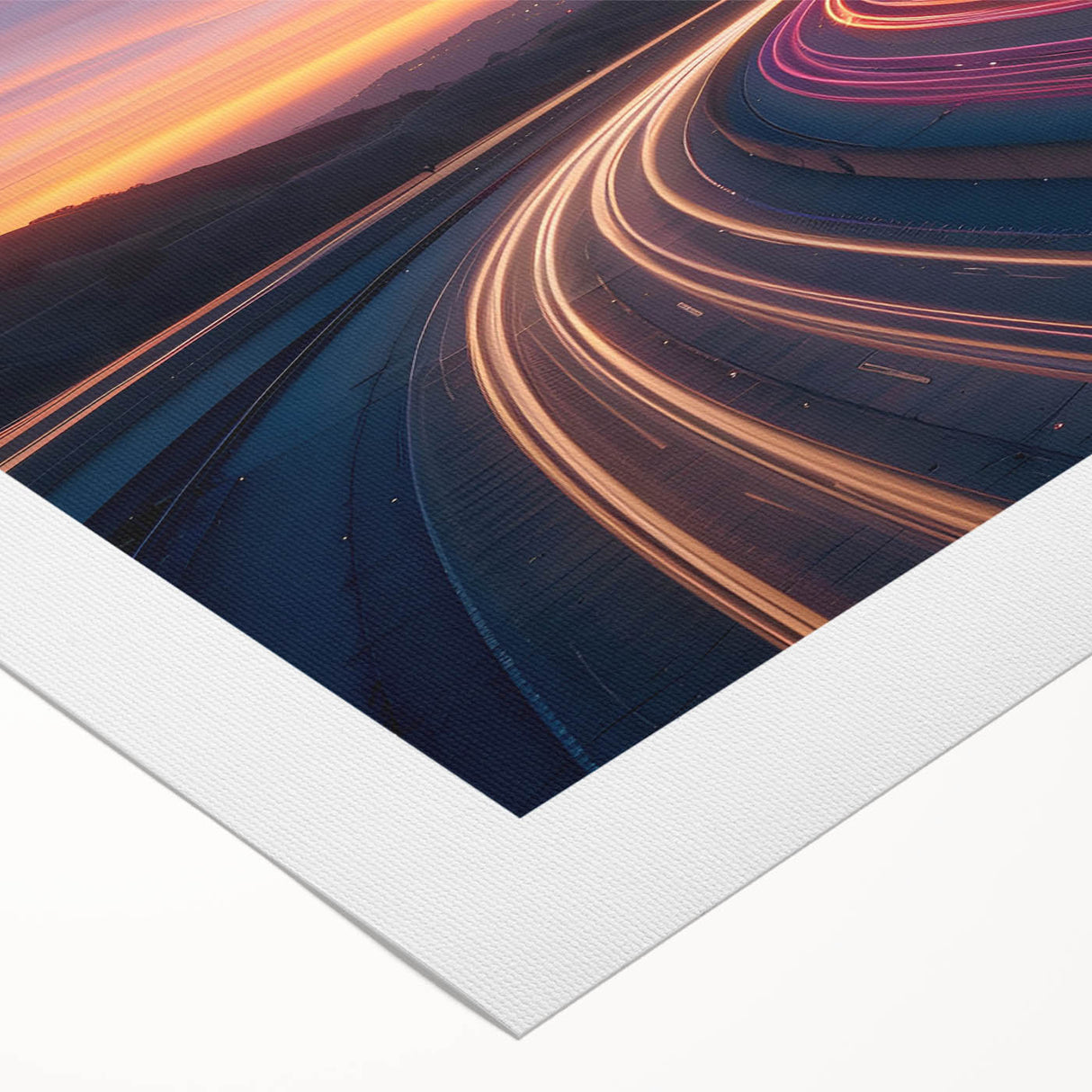 Sunset Highway Motion Wall Art – Colorful Abstract Light Trails