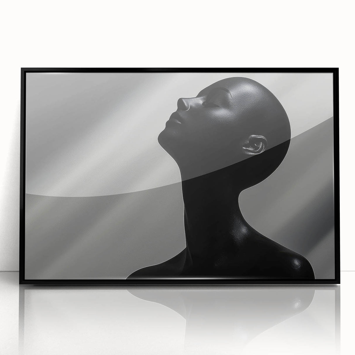 Shadowed Elegance – Minimalist Emotive Sculpture Wall Art Print