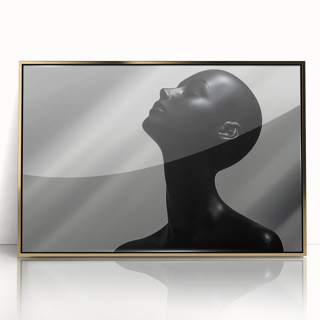 Shadowed Elegance – Minimalist Emotive Sculpture Wall Art Print