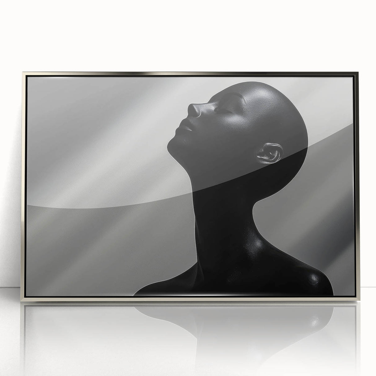 Shadowed Elegance – Minimalist Emotive Sculpture Wall Art Print