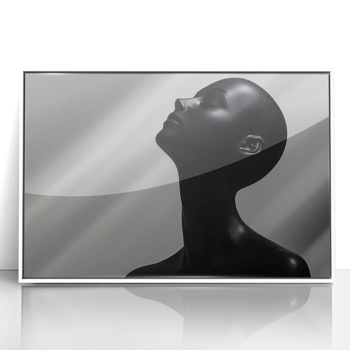 Shadowed Elegance – Minimalist Emotive Sculpture Wall Art Print