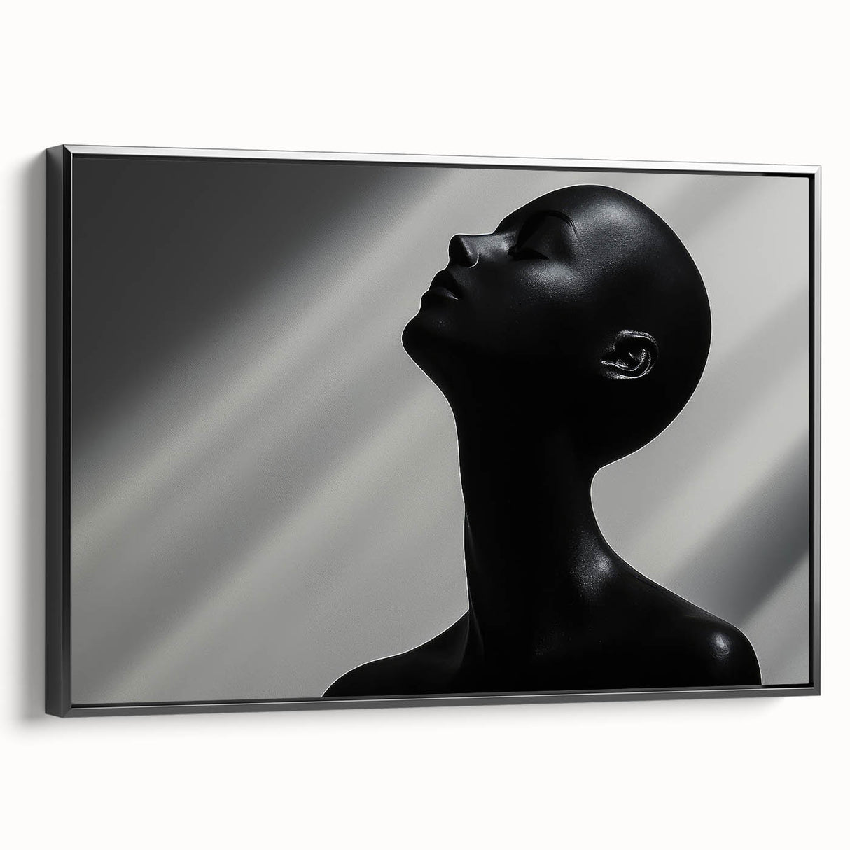 Shadowed Elegance – Minimalist Emotive Sculpture Wall Art Print