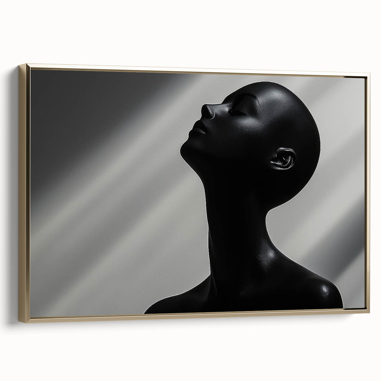 Shadowed Elegance – Minimalist Emotive Sculpture Wall Art Print