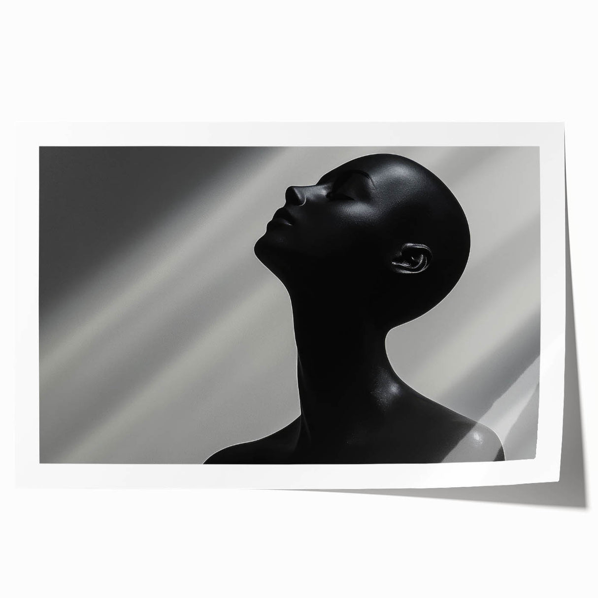 Shadowed Elegance – Minimalist Emotive Sculpture Wall Art Print