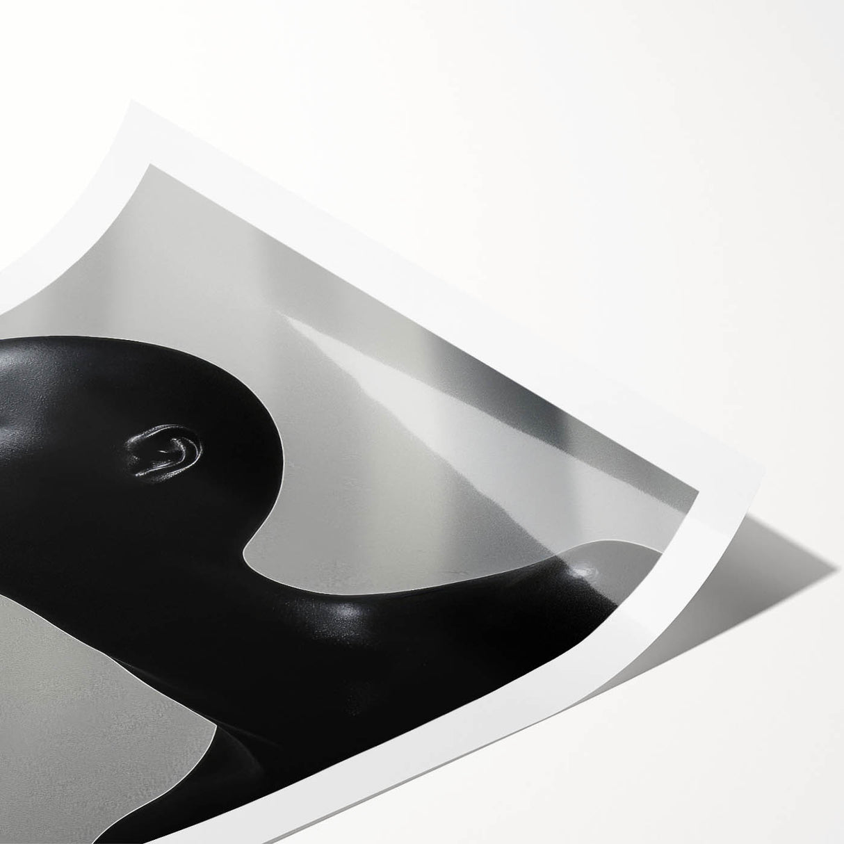 Shadowed Elegance – Minimalist Emotive Sculpture Wall Art Print