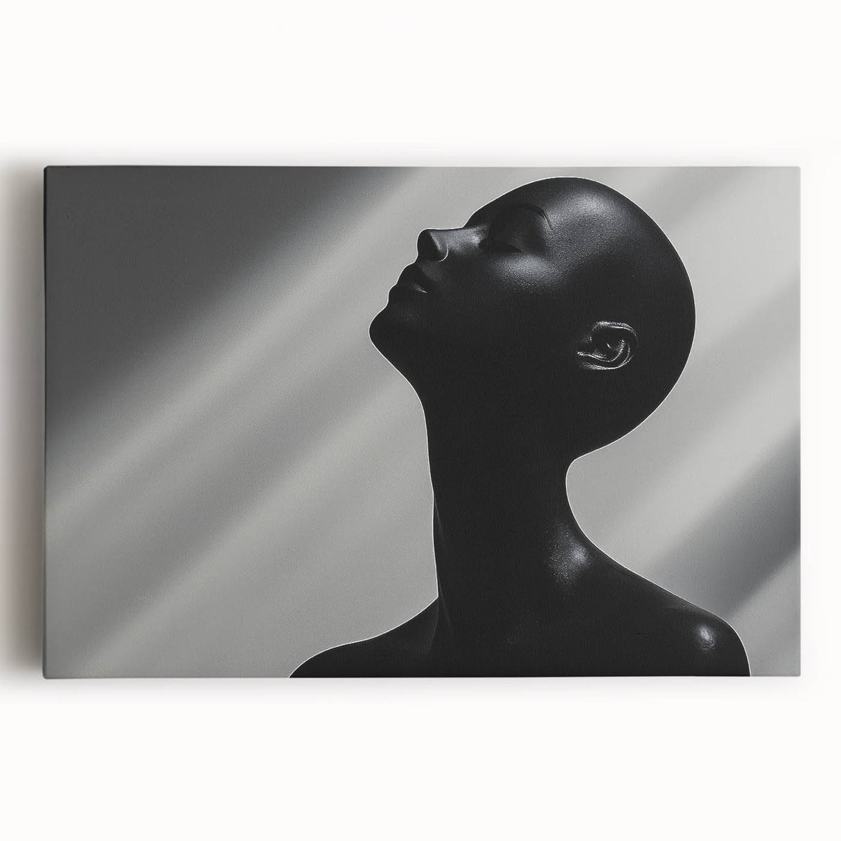 Shadowed Elegance – Minimalist Emotive Sculpture Wall Art Print