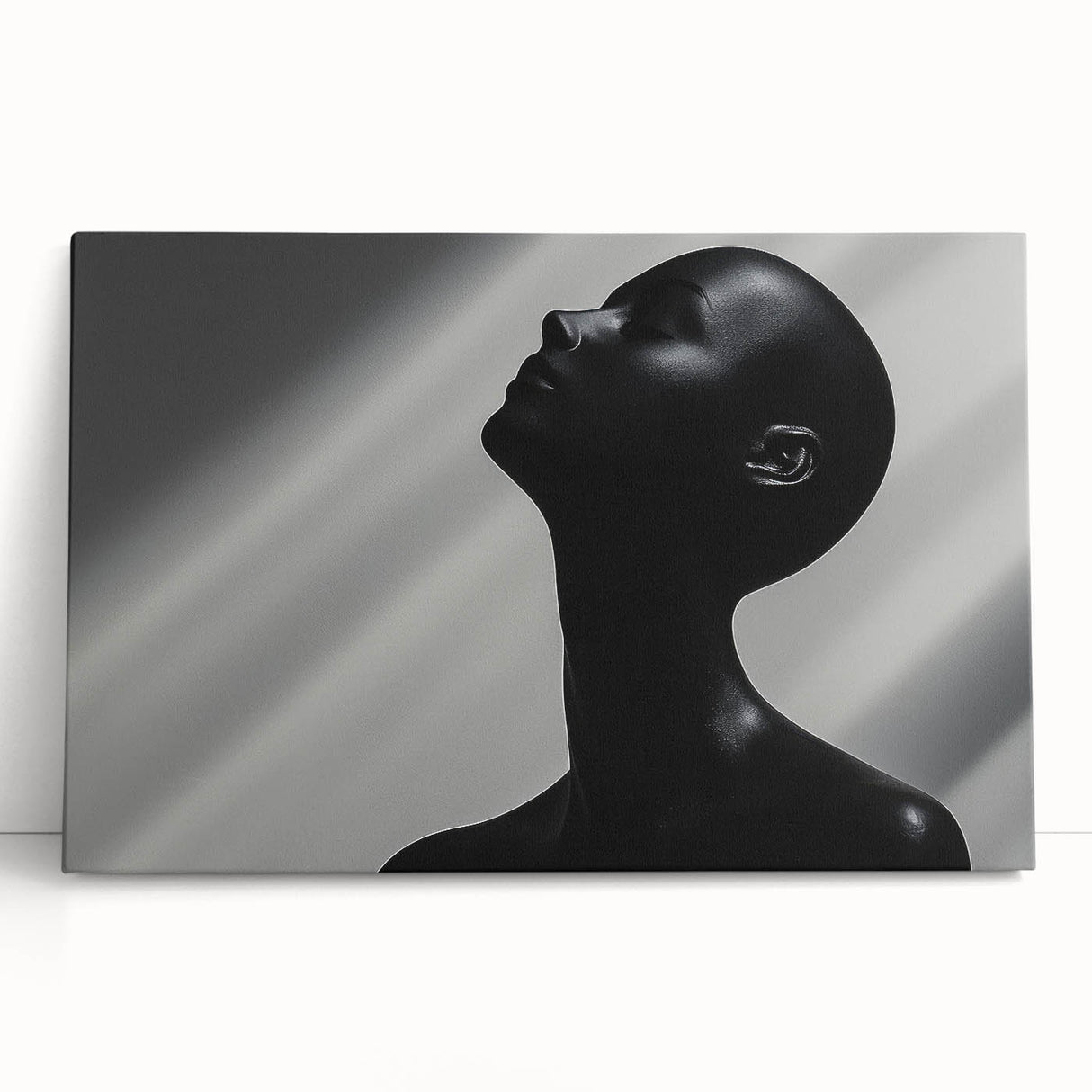 Shadowed Elegance – Minimalist Emotive Sculpture Wall Art Print
