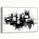 Futuristic Geometric Abstract Wall Art - Modern Bedroom Decor