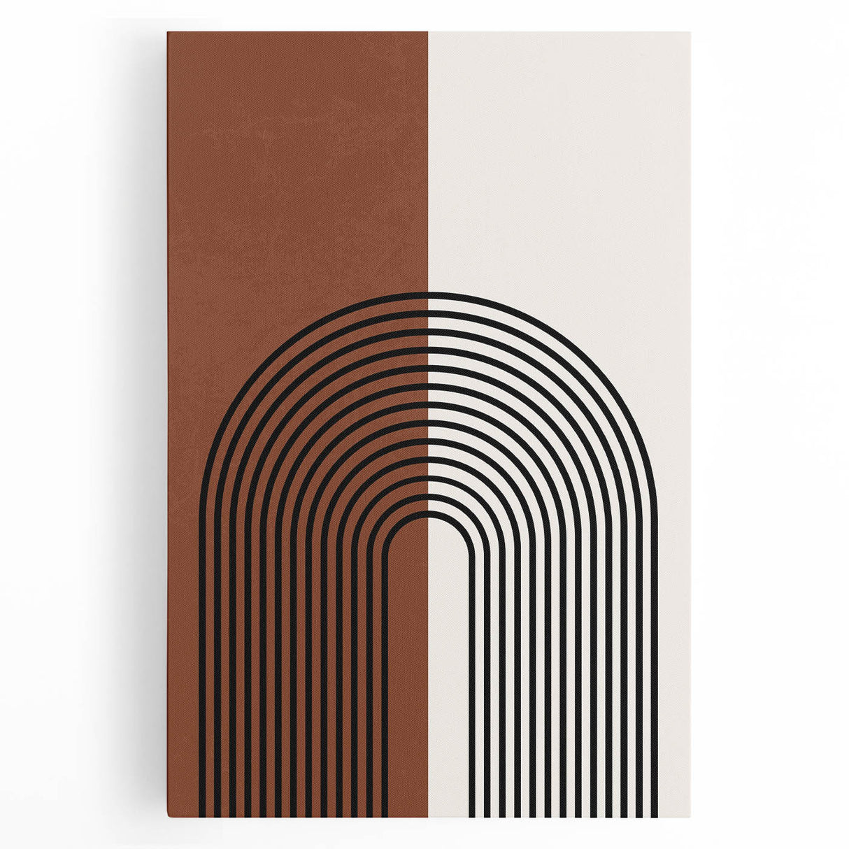 Canvas Art for Dining Area – Geometric Brown & Beige Print
