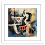 Abstract Office Wall Art - Modern Blue & Orange Corporate Decor