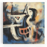 Abstract Office Wall Art - Modern Blue & Orange Corporate Decor