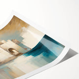 Abstract architectural wall art print showcasing geometric patterns in vibrant colors, rolled and ready for framing, perfect for modern decor enthusiasts.