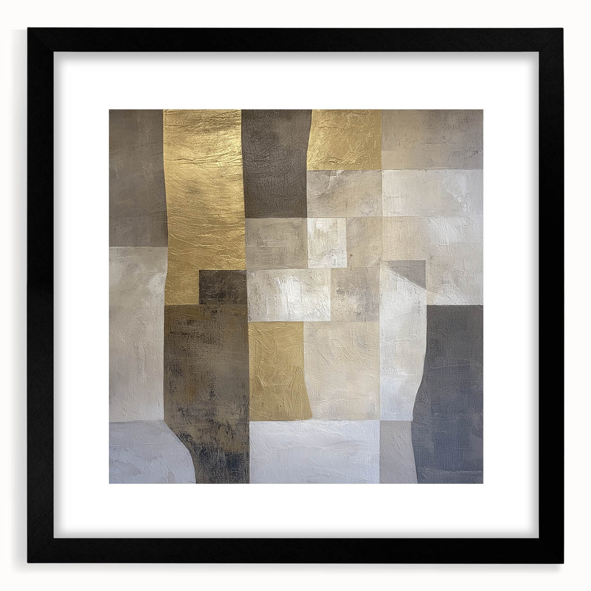 Abstract geometric frame in matte black, showcasing a modern design ideal for contemporary decor. The frame features sharp angles and clean lines, adding a sophisticated touch to any space.