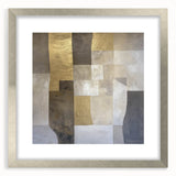 Abstract geometric frame with a silver mat, showcasing a modern design ideal for contemporary home decor. Perfect for enhancing wall spaces in living rooms or offices.