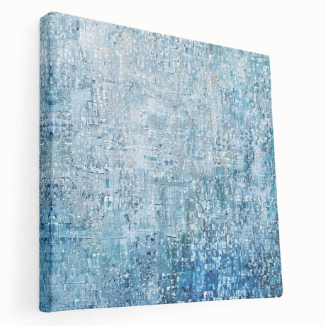 Abstract splatter art canvas showcasing vibrant colors in a modern design, elegantly stretched for a sleek presentation, perfect for contemporary home decor.