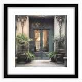 Extra large abstract art print featuring colorful, textured patterns on a black framed canvas, ideal for living room decor.