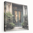 Large stretched canvas featuring a detailed French door design in neutral tones, ideal for kitchen wall art.