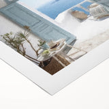 Art deco poster featuring a Greek architecture door in muted earth tones on rolled canvas, ideal for dining room wall art.