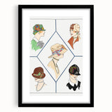 Fashionable Art Deco Wall Art – 1920s Vintage Hat Style Print
