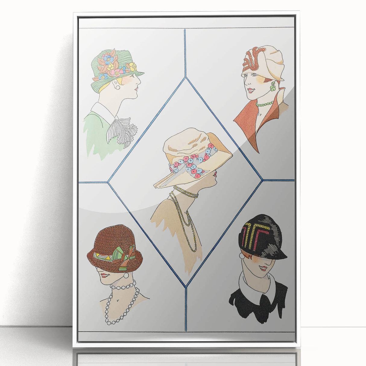 Fashionable Art Deco Wall Art – 1920s Vintage Hat Style Print
