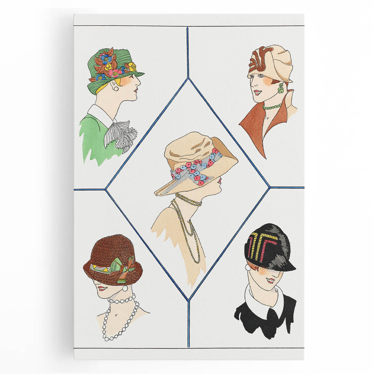 Fashionable Art Deco Wall Art – 1920s Vintage Hat Style Print