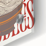 Large abstract wall art on acrylic, featuring mid-century modernist swirls in earth tones, ideal for dining room decor.